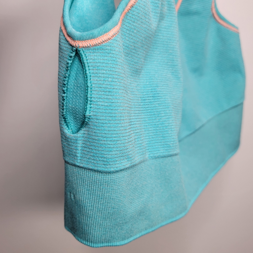 Ivivva by Lululemon Teal Fly Tech Long Line Seamless Sports Bra Size  14 - Picture 4 of 4